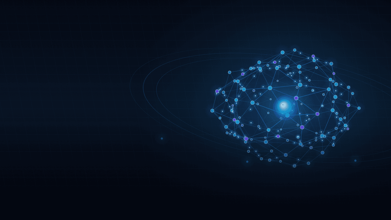 Connected neural network representing AI intelligence